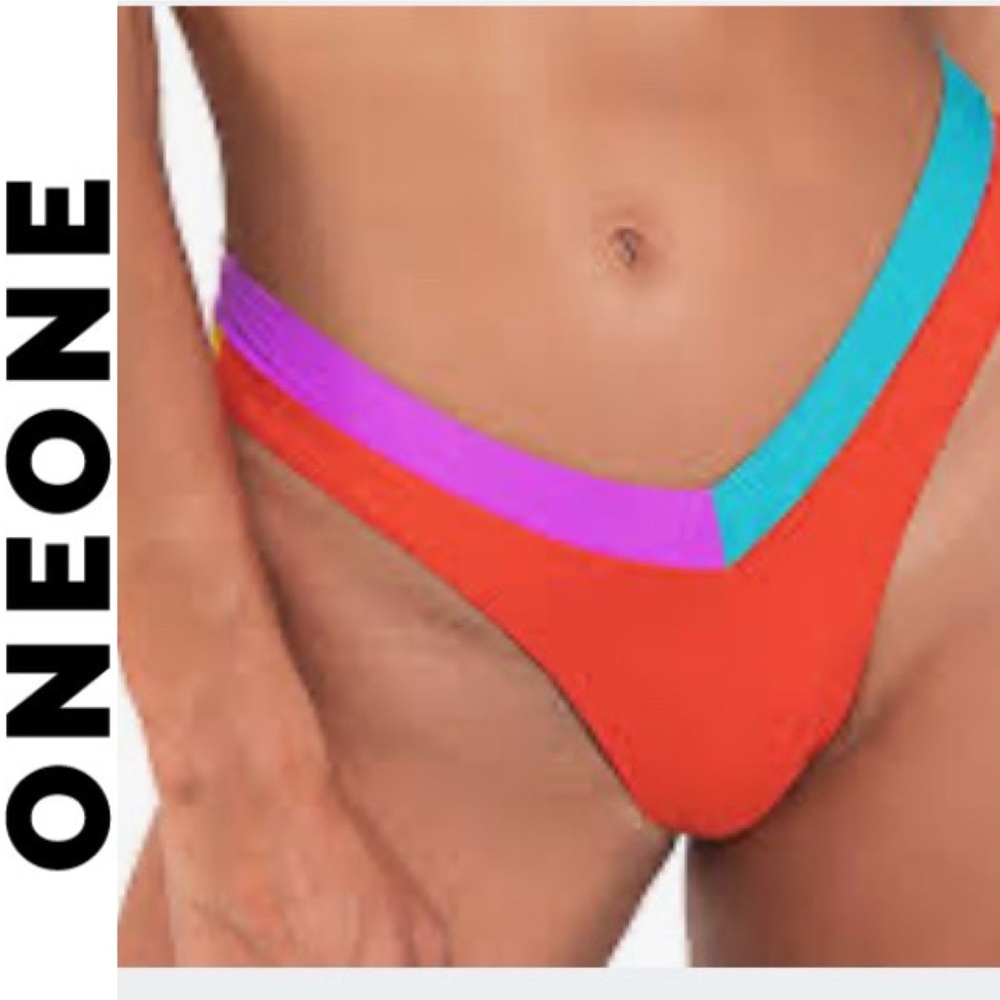 NWT ONEONE Jesse Colorblock Bikini Bottoms xs
